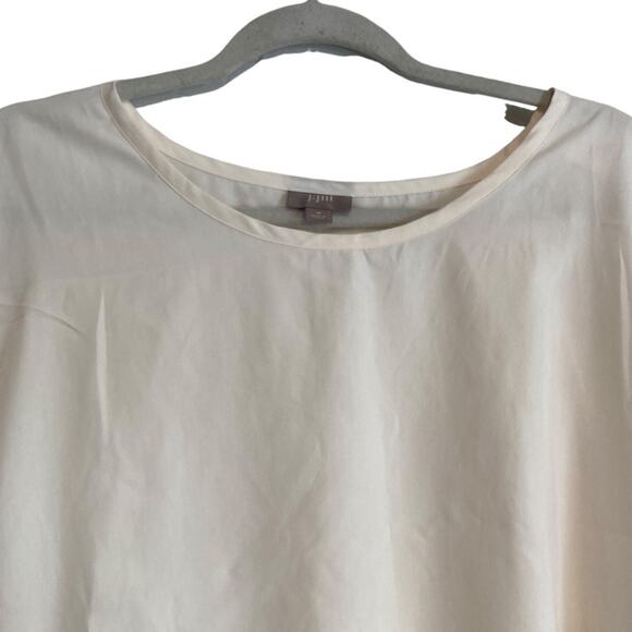 Womens J.Jill White Pique Modern Boxy Cropped Buttery Soft Modal Top Size Medium - Picture 5 of 16